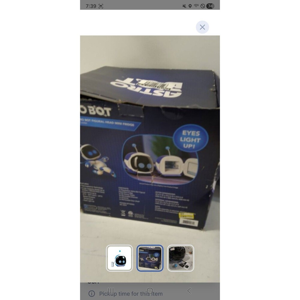 Astro Bot Figural Head Mini Fridge Portable Gaming Beverage Cooler - Picture 2 of 2